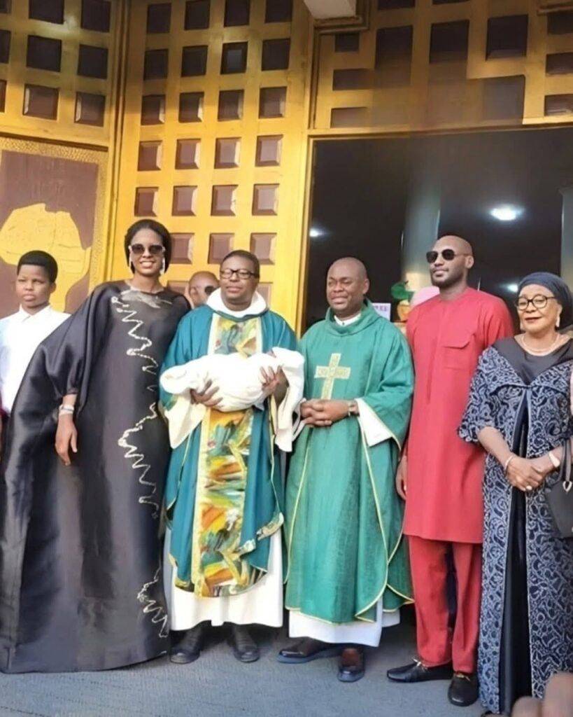 2Baba and wife Natasha dedicate baby in church