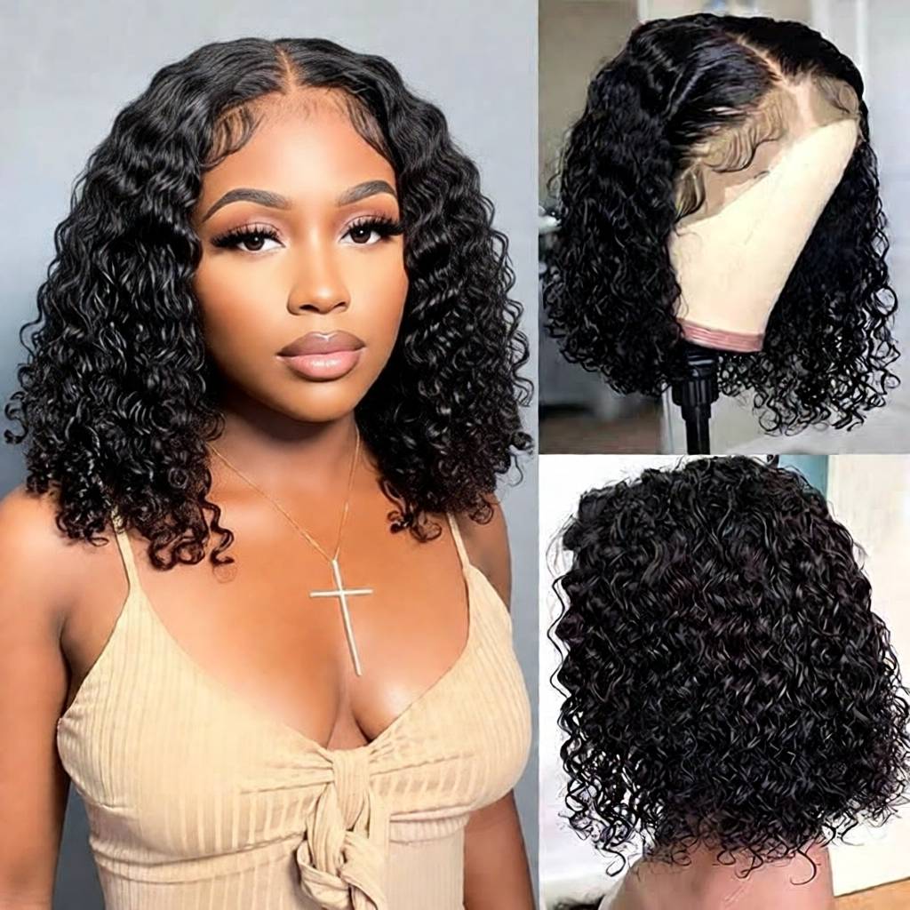 This is an African curly twist human hair wig, featuring a 13x4 HD lace frontal design, 14-inch leng...