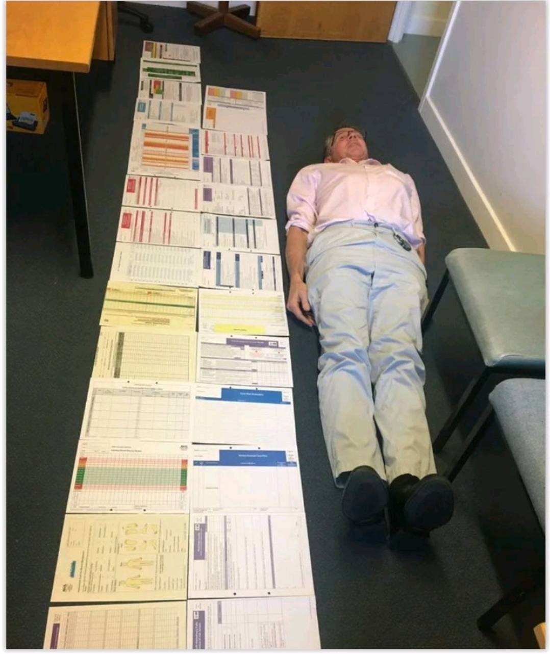 The amount of paperwork you need to fill out to admit a patient in the Uzk