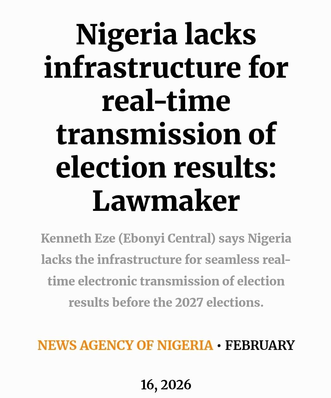 Nigeria lawmakers lack the necessary education and competence, the country cannot progress with lead...