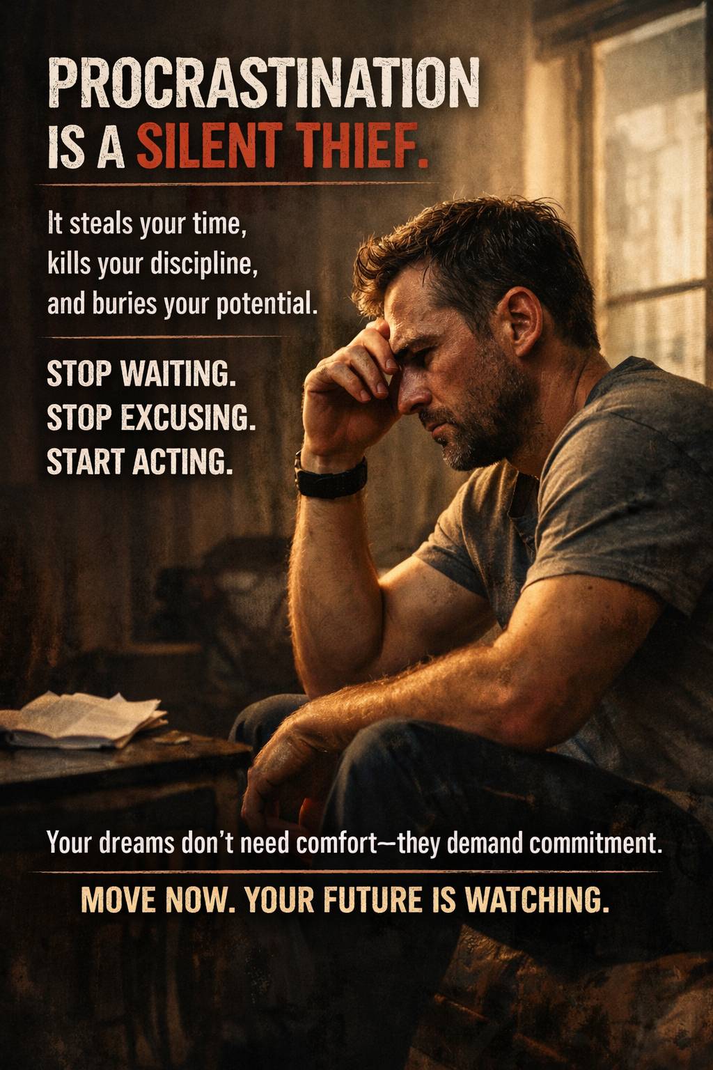 Procrastination is a silent thief.
It steals your time, kills your discipline, and buries your poten...