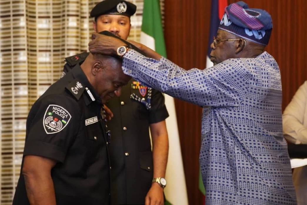 President Bola Tinubu has decorated Mr Tunji Disu with the rank of Acting Inspector-General of Polic...