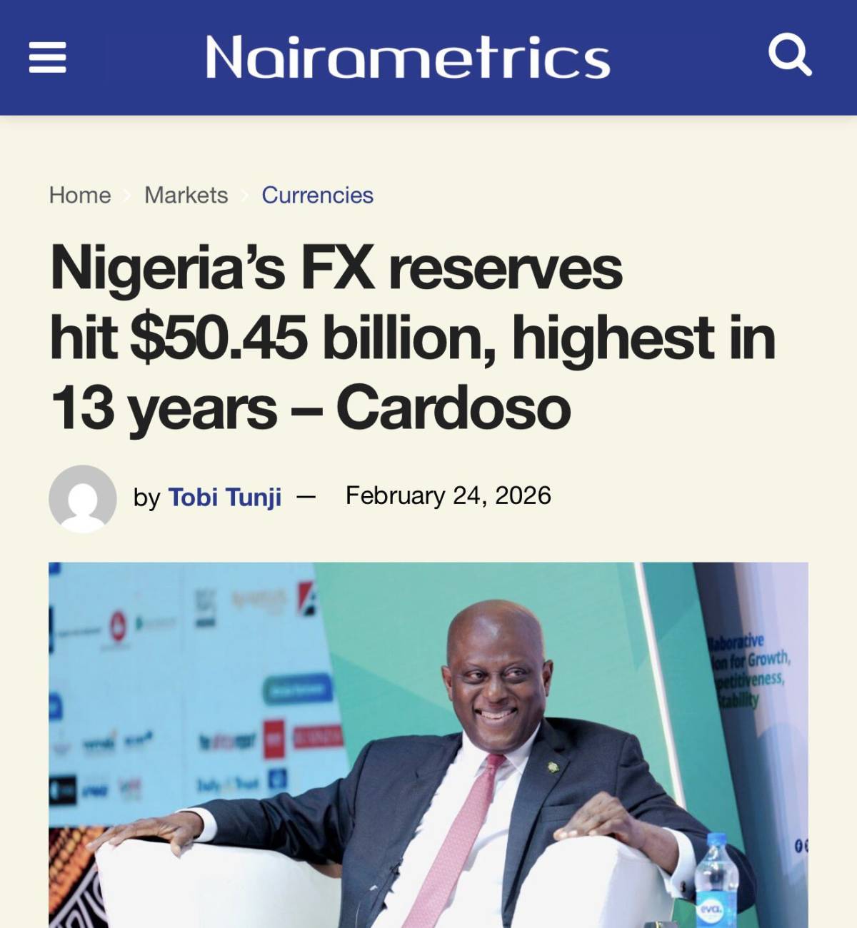9 months import cover...... increased export earnings, more remittance inflows and stable currency