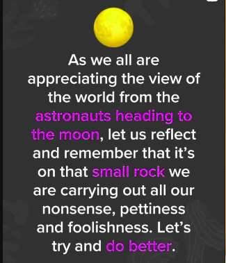 Let’s respect the earth a whole lot more.
Seeing Earth from space reminds us how small and shared o...