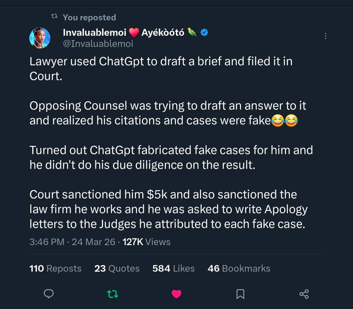 Serves him right!