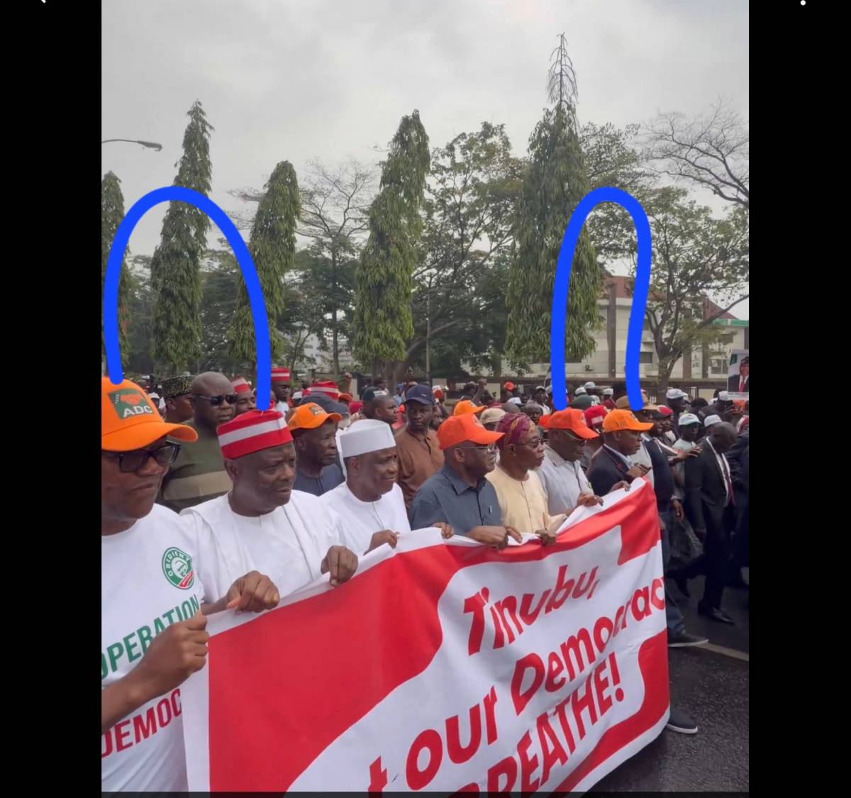 In today's ADC "Save Democracy" protest, the two leading presidential aspirants of the Party also un...