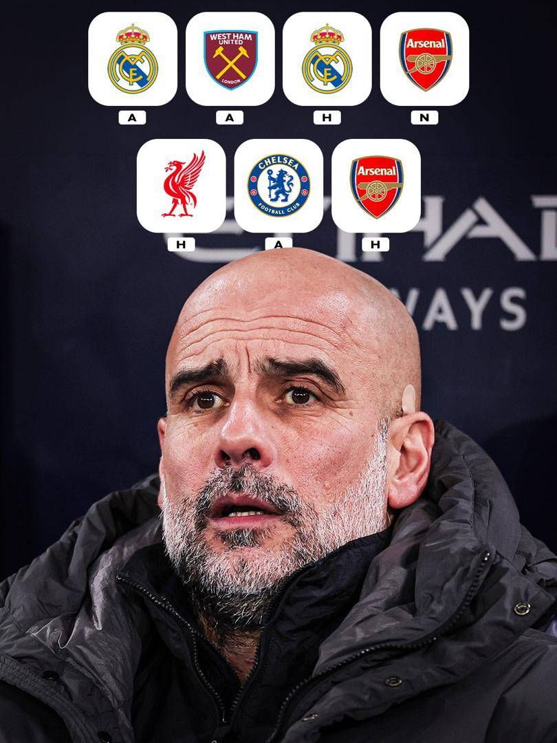 🚨Manchester City next 7 games 🚨⤵️
▪️ Real Madrid (A), UCL Last-16 1st-Leg
▪️ West Ham (A), Premie...