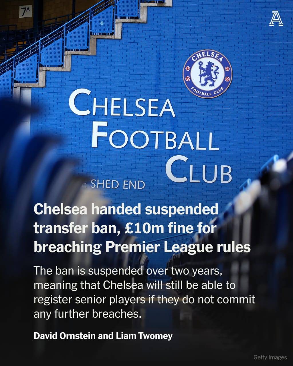 Chelsea have been handed a suspended one-year ban from signing first-team players and given a £10m (...