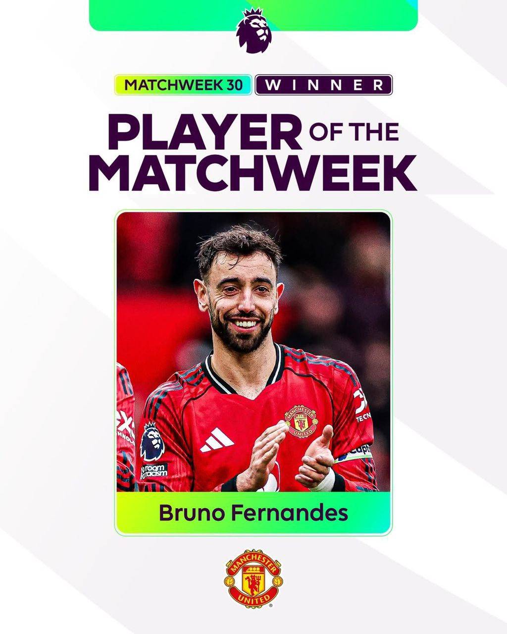 ๐จ๐จ| OFFICIAL: Bruno Fernandes is Premier League Player of the Matchweek.