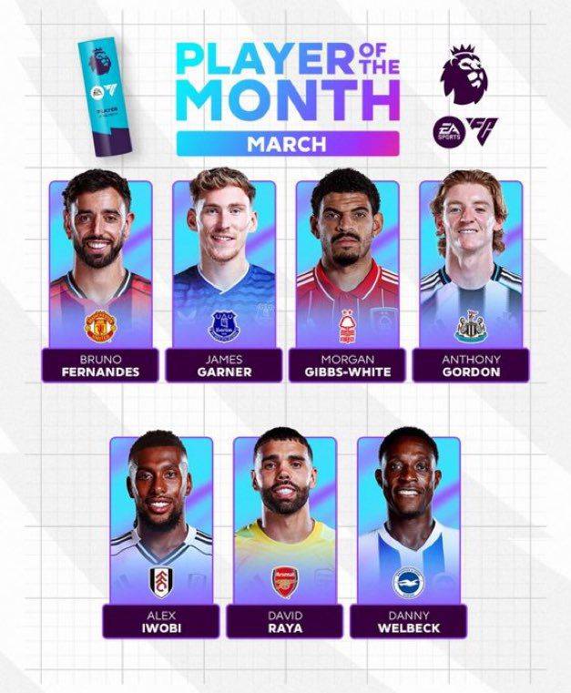 🚨OFFICIAL:
Bruno Fernandes has been nominated for the Premier League Player of the Month award for...