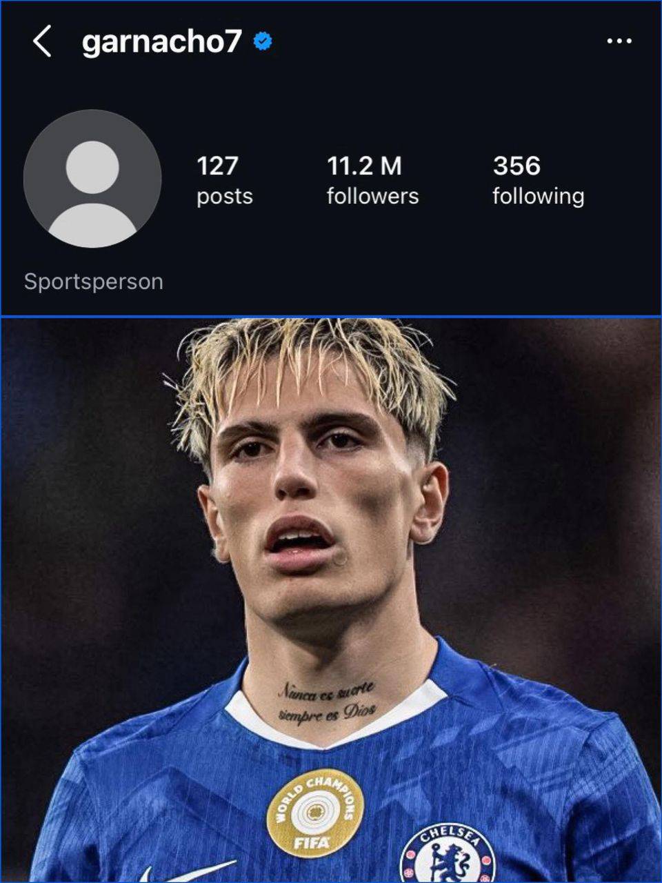 Alejandro Garnacho has removed his Instagram DP, Cleared Chelsea and everything on his bio as well a...