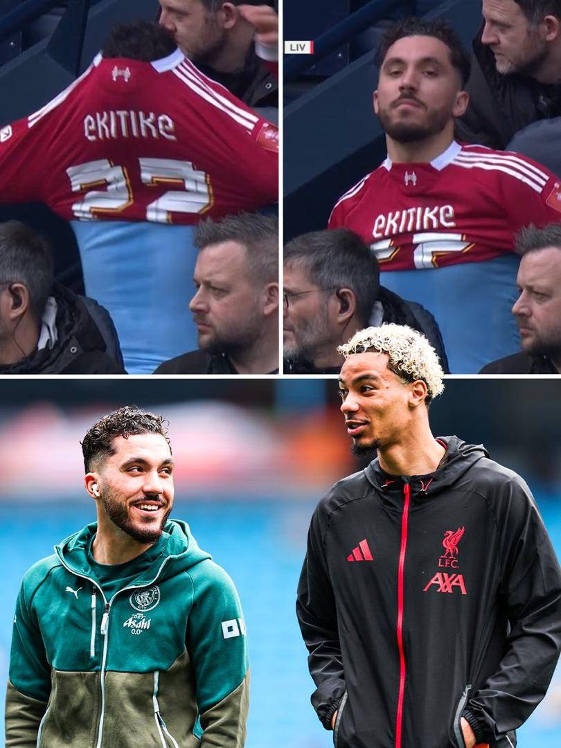 🚨👕🇫🇷 Rayan Cherki was wearing Ekitike’s shirt already on the bench on minute 72…
…Man City staff...