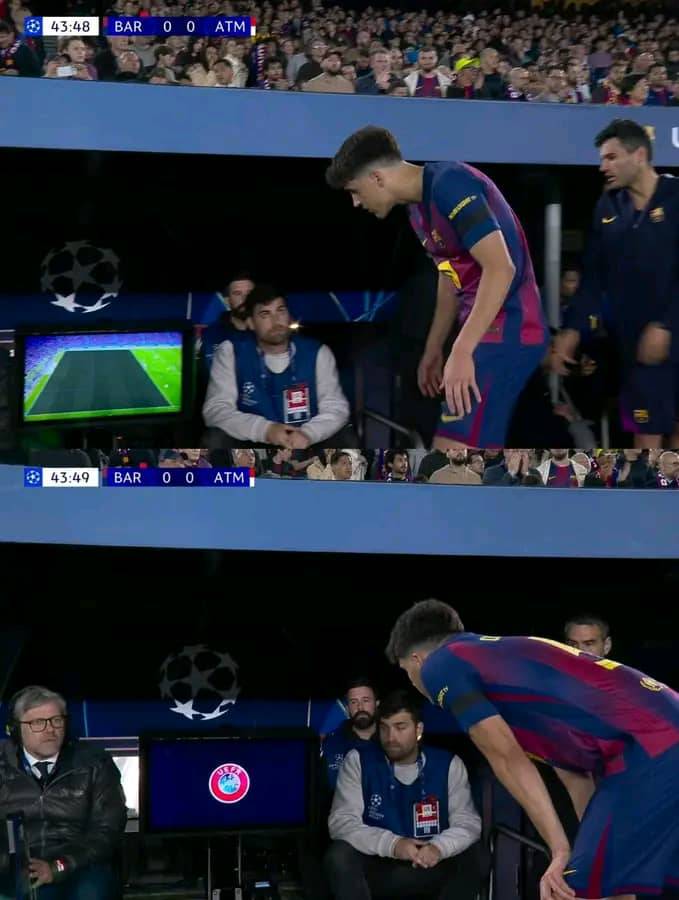 📺 Pau Cubarsí wanted to check the replay on the VAR screen, but VAR turned their tv off! 😅❌. #log...