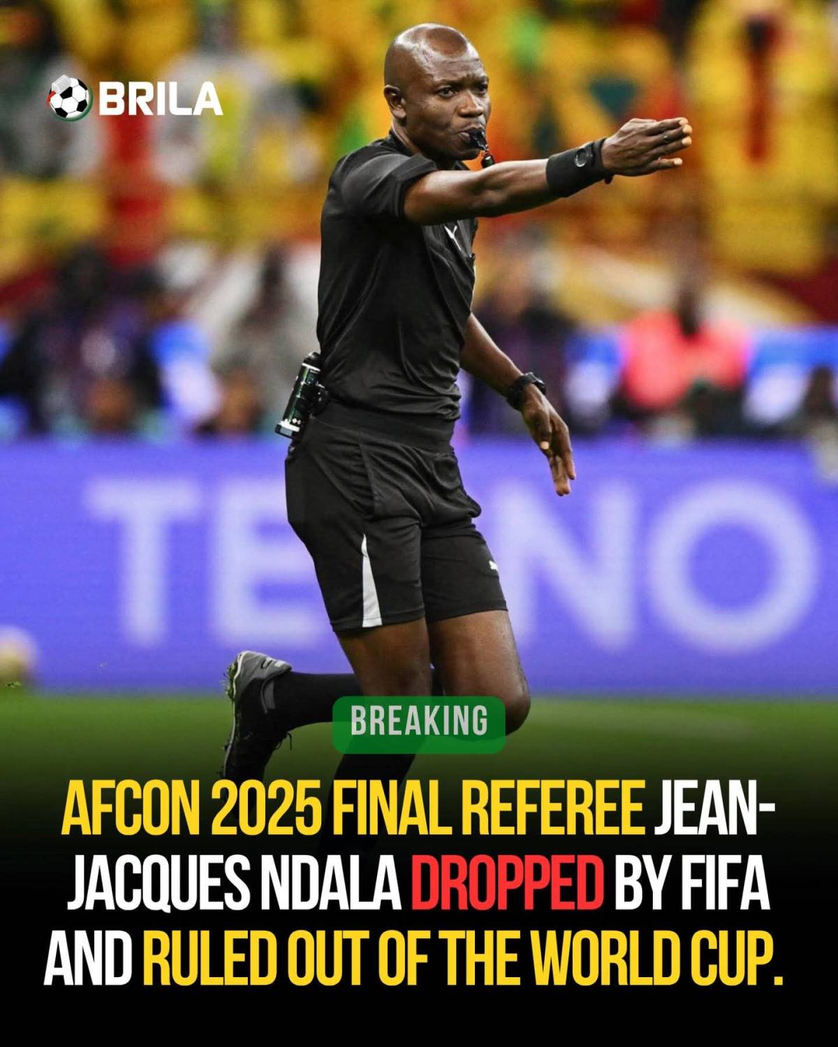 The referee of morroco vs Senegal game Afcon final. #logoupdates