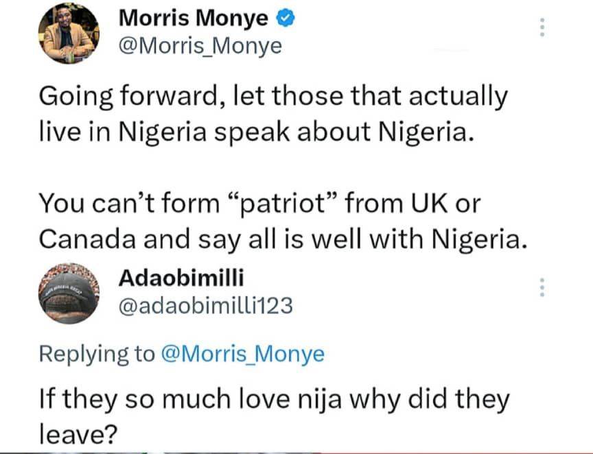 I think this is it.
You can't stay in someone else's country and claim to be a patriot of your coun...