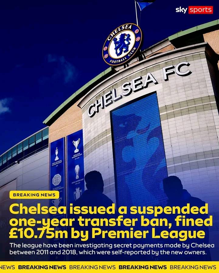 BREAKING: Chelsea have been handed a suspended one-year ban from signing first-team players, a nine-...