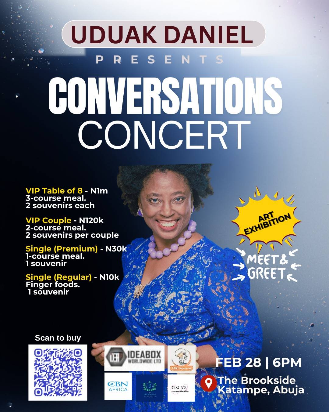 Conversations Concert, Abuja πΆ
Join me for a memorable and transformative night of music, dialogu...