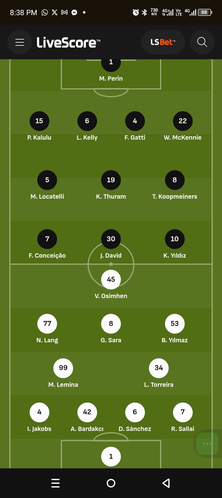 Juventus vs Galatasaray 
tonight