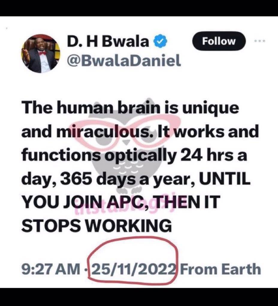 the bwalasation of APC has resulted into a shameless renolisation as well as a deceitful lareficatio...