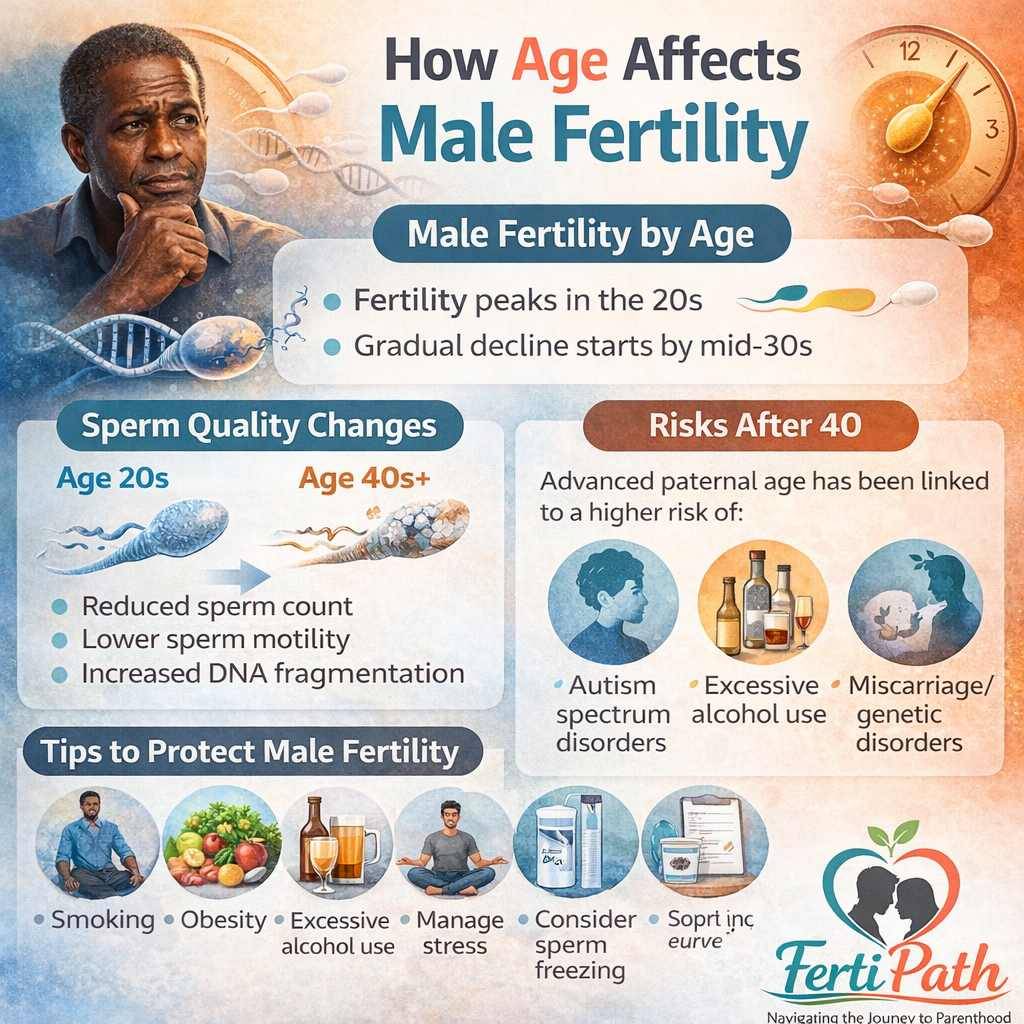 While men do not experience a strict biological clock like women, age still plays an important role...