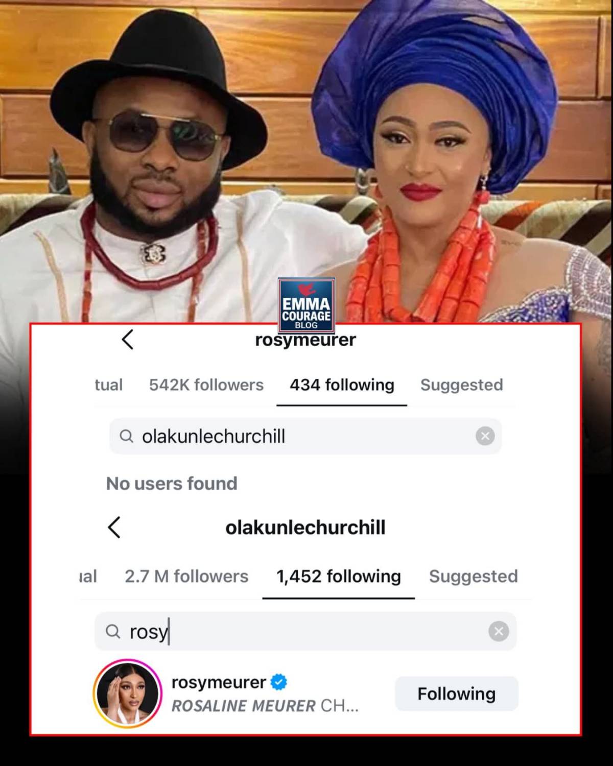 I heard that Tonto ex husband, Churchill and his wife has unfollowed each other on social media... C...