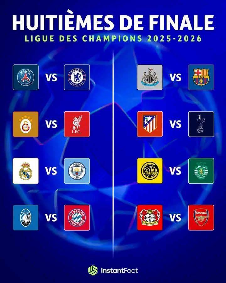 OFFICIAL: 🏆 UEFA Champions League Round of 16 Draw 2025/26.