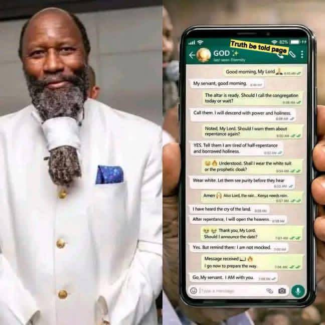 Prophet David shows a WhatsApp chat Messages between him and god to his church members
Prophet Dav...