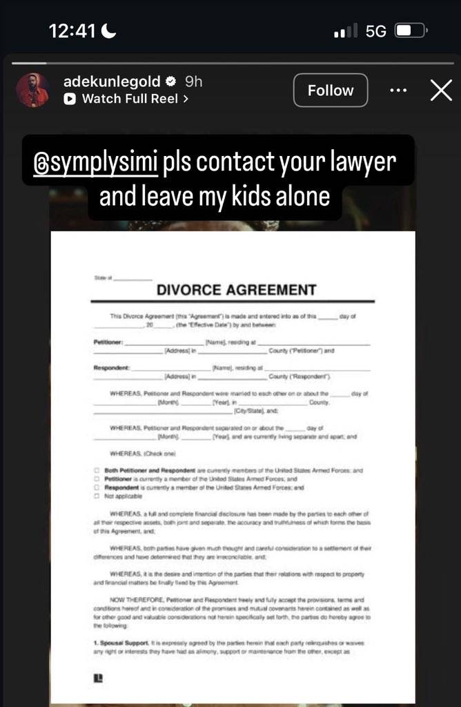 He reportedly posted on his IG:
“I’m done with this marriage and I’m divorcing you for good. You ca...