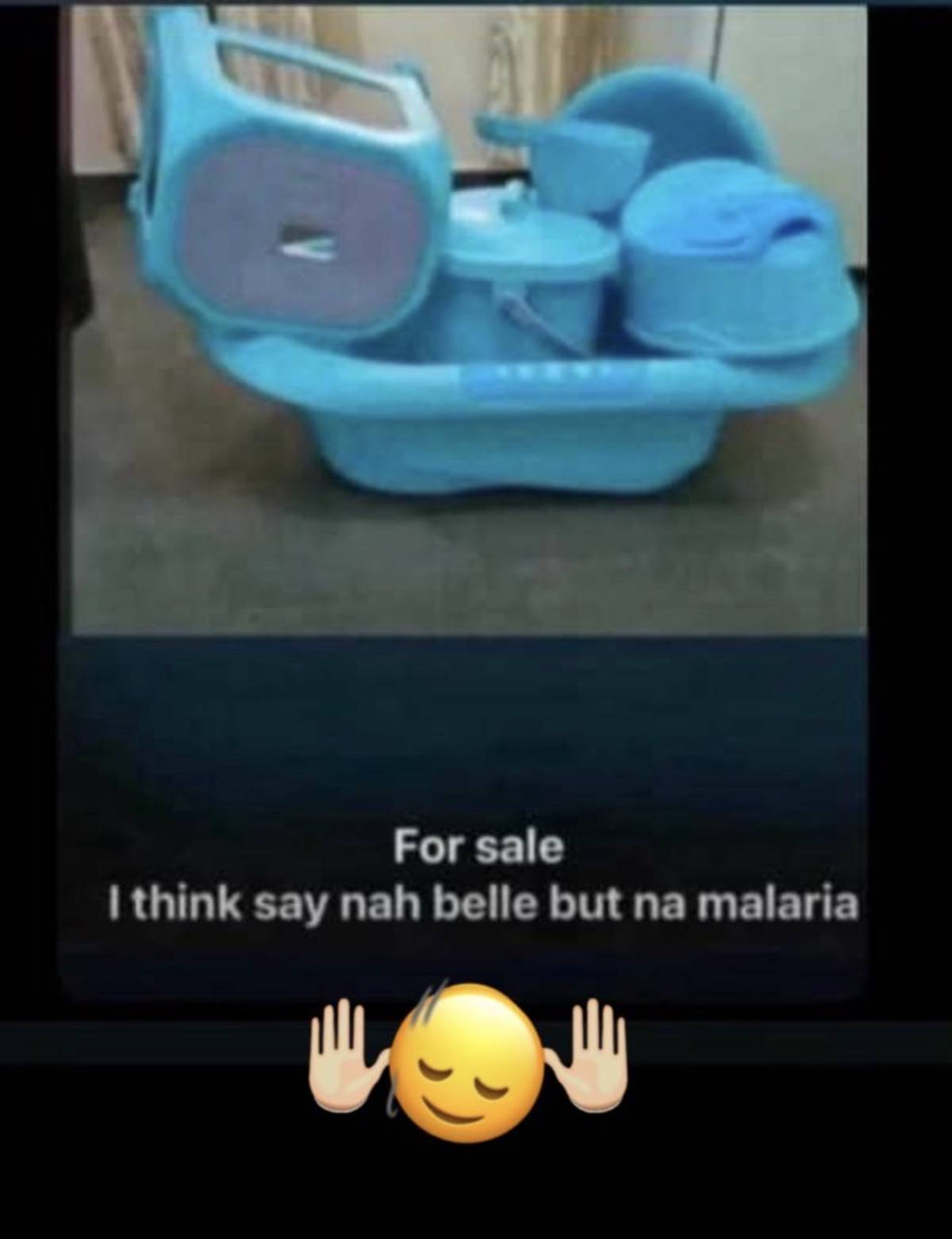 For sale
I think say nah belle but na malaria 🙌