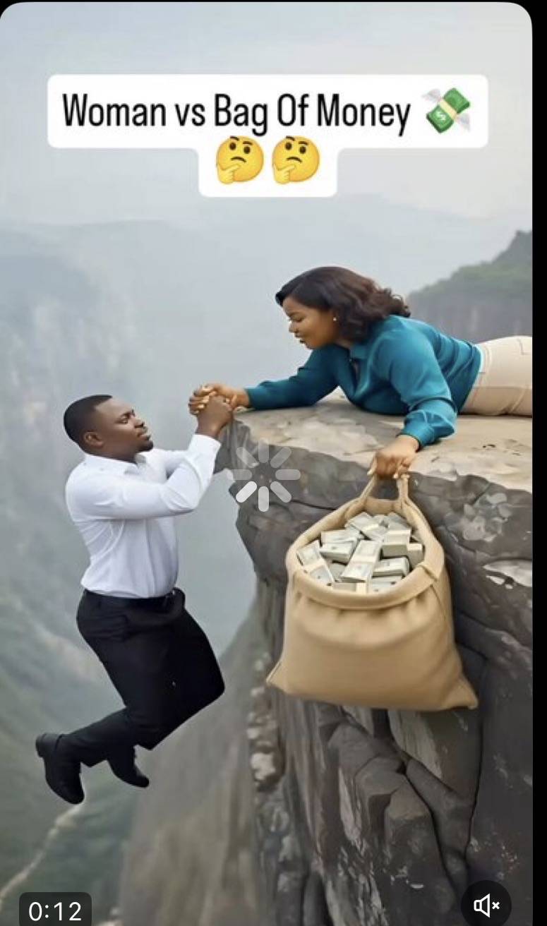 Who would you save: the money bag or your husband?