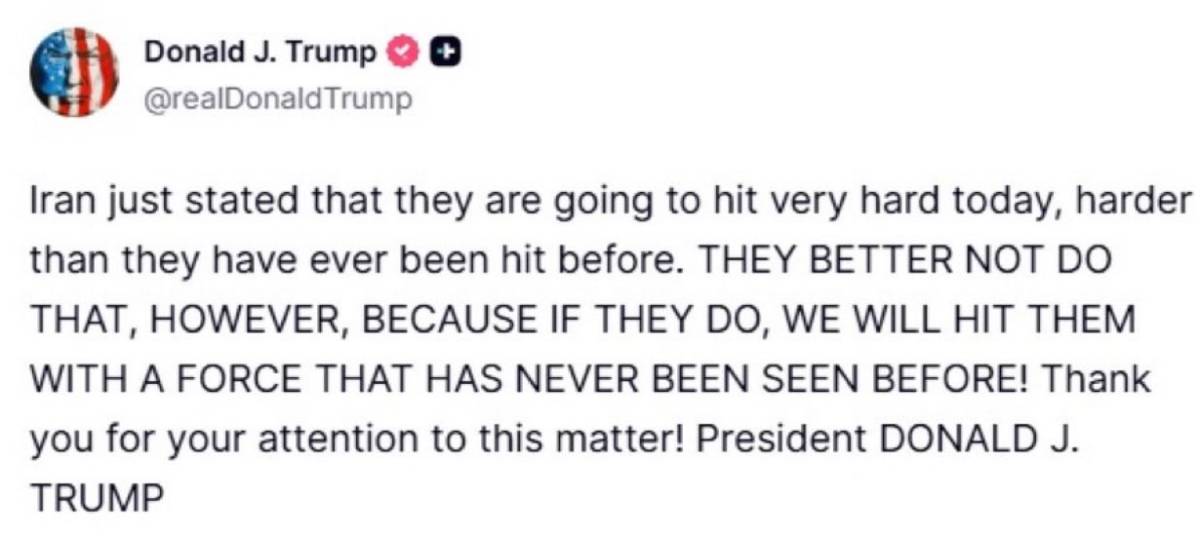 Trump responds to threat of Iran retaliation