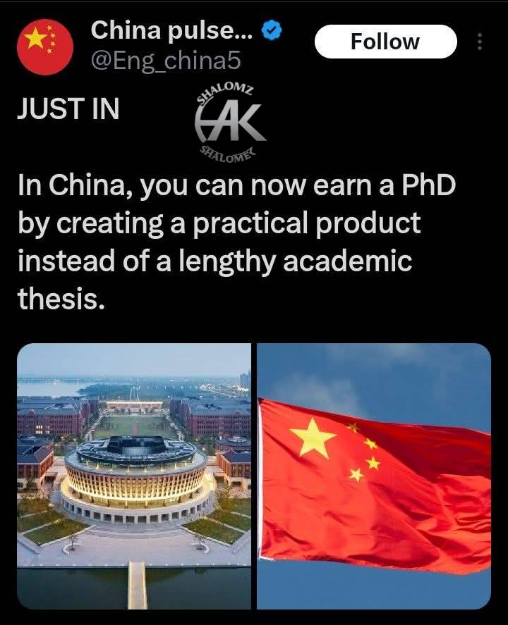 China ๐จ๐ณ is redefining education - by shifting the focus from long academic theory to real-world pro...
