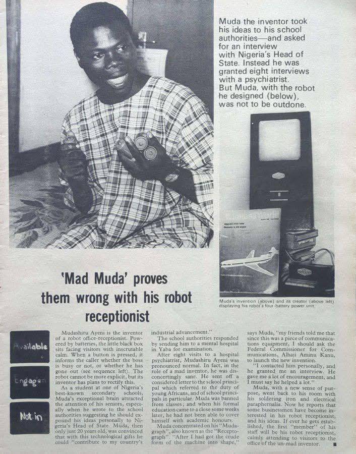 Did you know a Nigerian student in the 1970s built a robot office assistant and asked to show it to...