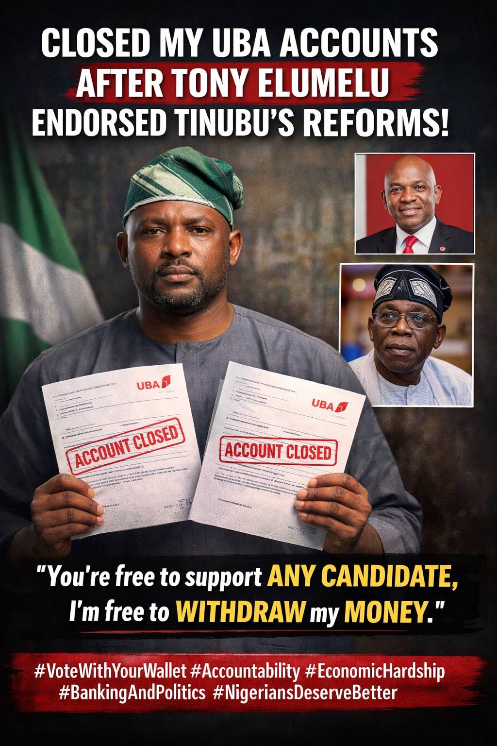 A Nigerian man reportedly closed his and his wife’s domiciliary accounts with UBA after Tony Elumelu...