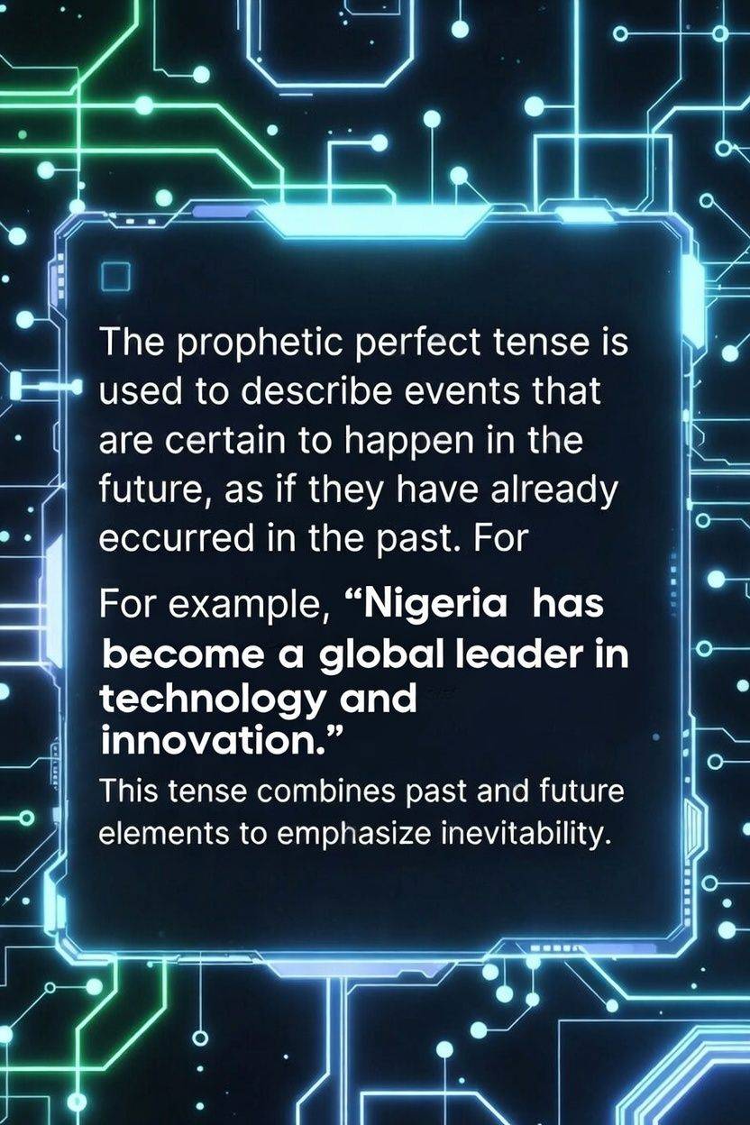 Fun Fact

The prophetic perfect tense (also known as the "perfective of confidence" or "prophetic pa...