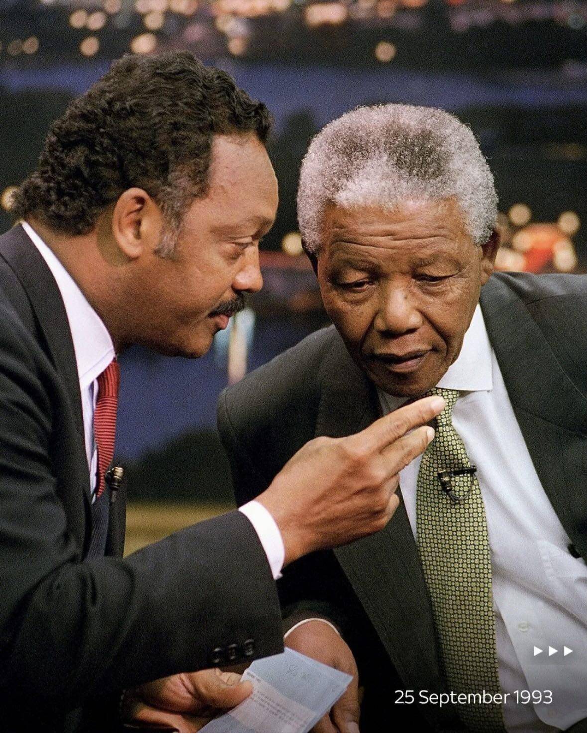 Black power!
The Rev. Jesse Jackson and Nelson Mandela