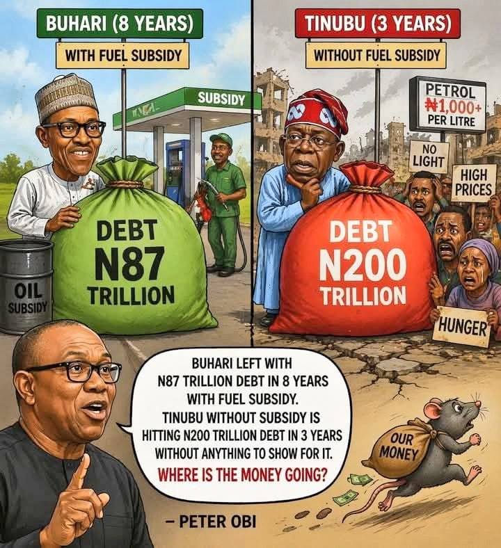 I hope the statistics are clear? Just in 3 year, this hopeless government of Tinubu has incurred ove...