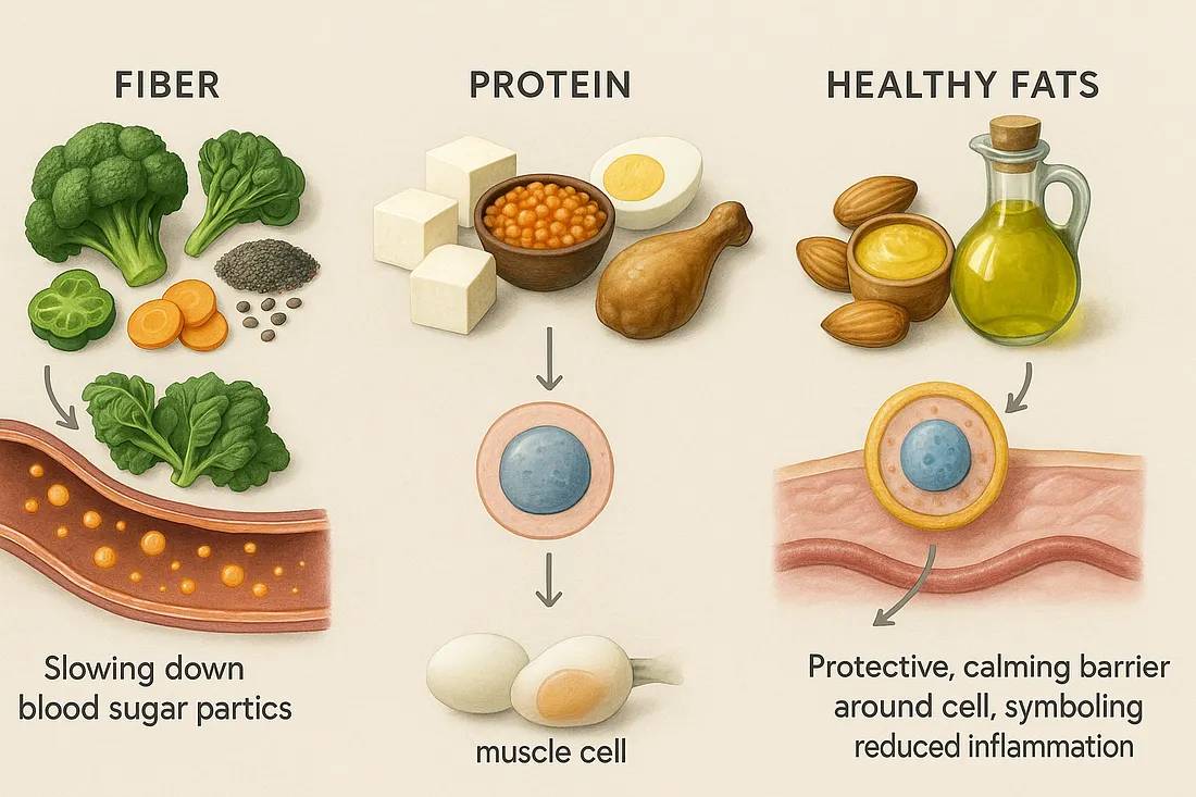 Your plate, meal by meal, can either fuel the disease or fight it.
And the key fighters?
Fiber. Pro...