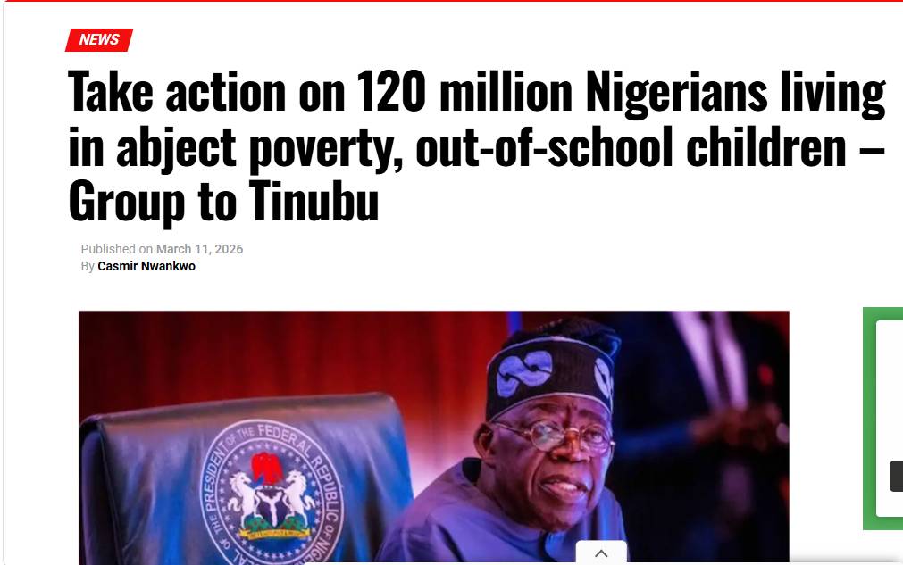 Daily Post Nigeria
Take action on 120 million Nigerians living in abject poverty, out-of-school chi...