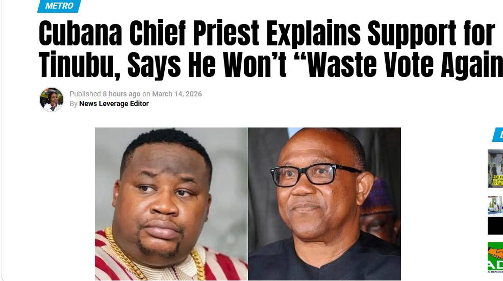 Cubana Chief Priest Explains Support for Tinubu, Says He Won’t “Waste Vote Again
Celebrity barman a...