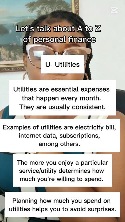Today is for letter U. We're still on this personal finance matter simply because you can't manage w...