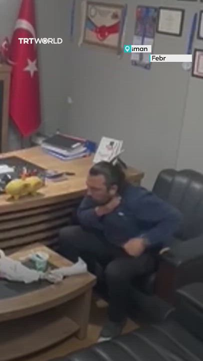 Learn the Heimlich Maneuver.

A medical worker in Türkiye saved his own life after choking while e...