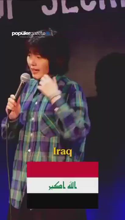 Blank Peng a UK-based Chinese comedian satirizes U.S. foreign policy by claiming terrorism is "disco...
