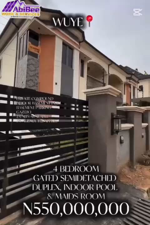BRAND NEW 4 BEDROOMS GATED SEMIDETACHED DUPLEX, FAMILY LOUNGE AND BQ FOR SALE!!

KEY FEATURES:
-A...