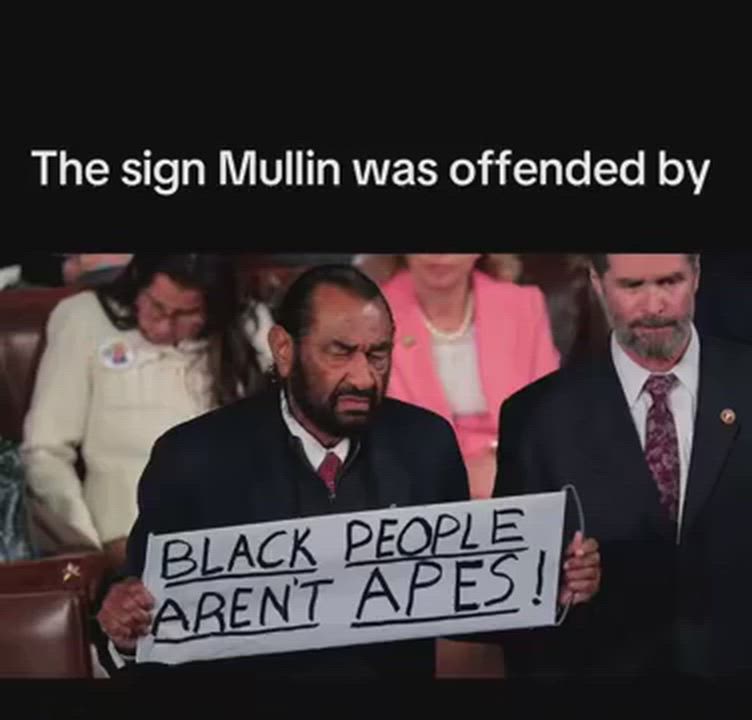 February 24, 2026, State of the Union, when Rep. Al Green (D-TX) held a sign reading "Black People A...