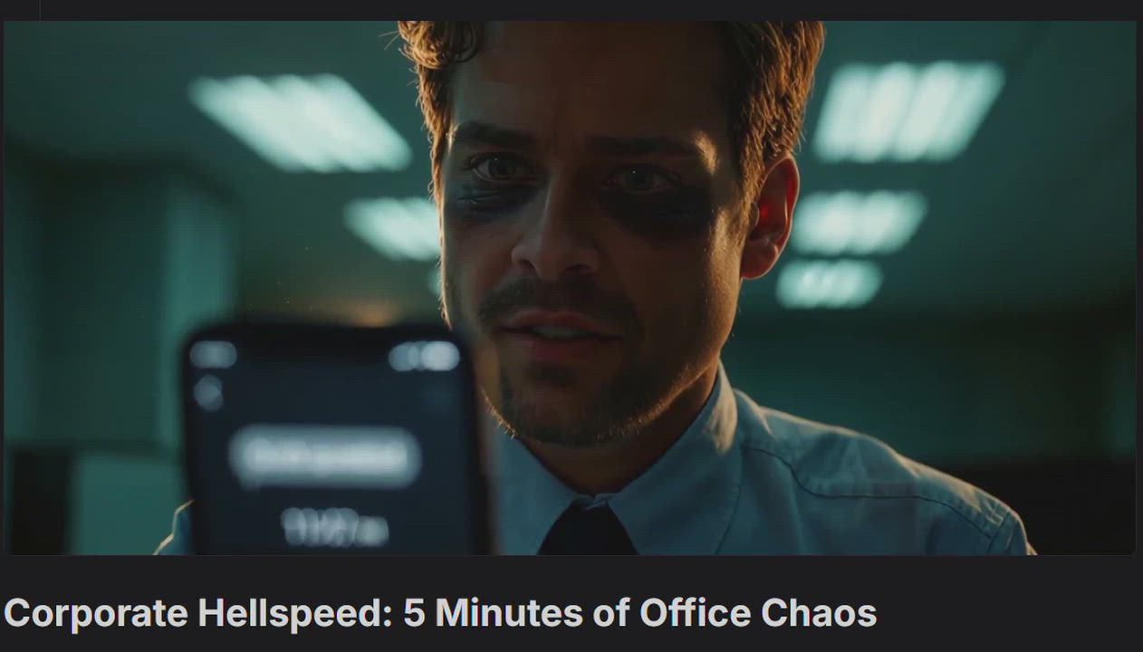Movie title Corporate Hellspeed: 5 minutes of office chaos
