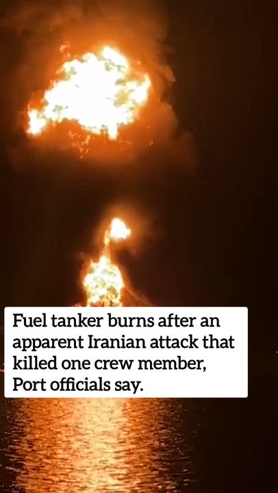 Explosive-laden Iranian boats appear to have attacked two fuel tankers in Iraqi waters, setting them...