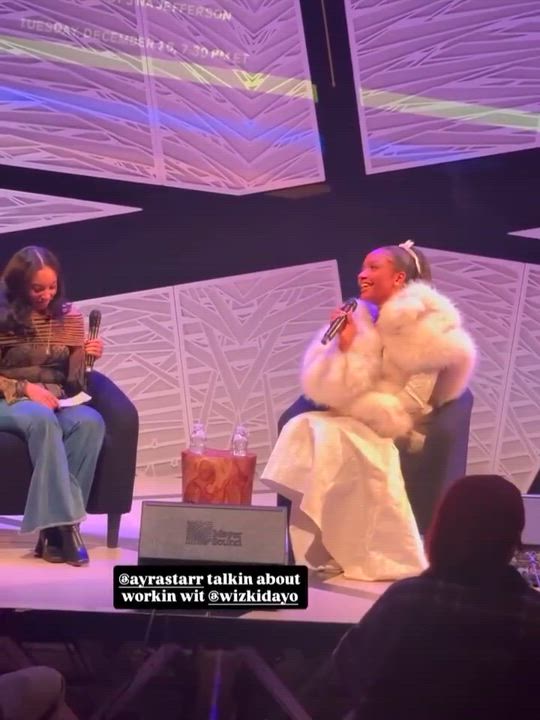 Ayra Starr spoke about working with #WizKid during a Q&A at the Grammy Museum. The two Nigerian star...