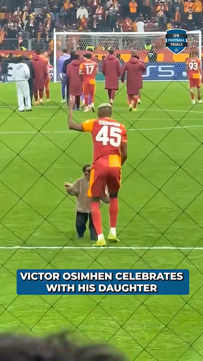 ⚽ Nigerian star Victor Osimhen shared a sweet moment with his daughter Hailey True on the pitch, bo...