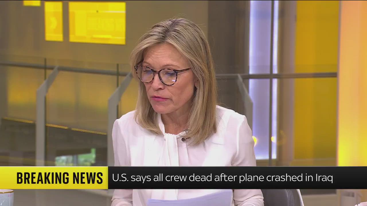 Sky News reporting the death toll of all six US crew members in a KC-135 refueling plane crash over...
